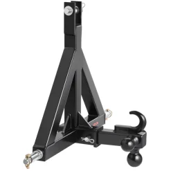 VEVOR 3 Point Trailer Hitch 2 in Receiver, 3pt Quick Hitch Attachment with 3 Trailer Balls, Tractor Tow Drawbar Adapter, Compatible with Kubota, Mahindra, Ford, Yanmar, John Deere, Massey Ferguson