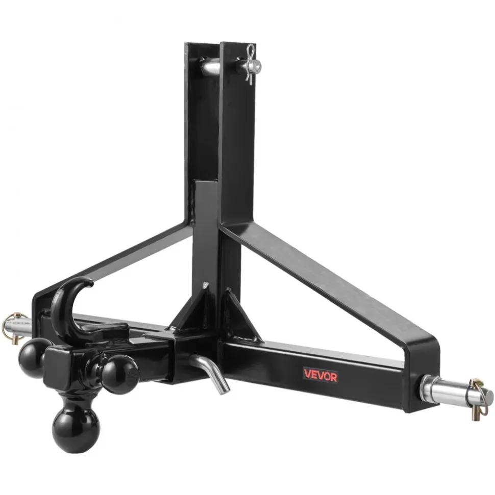 VEVOR 3 Point Trailer Hitch with 2 in Receiver, 3pt Quick Hitch Attachment, Heavy Duty Tractor Tow Drawbar Adapter, Compatible with Kubota, Mahindra, Ford, Yanmar, John Deere, Massey Ferguson