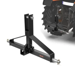 VEVOR 3 Point Trailer Hitch with 2 in Receiver, 3pt Quick Hitch Attachment for Category 1 Tractor, 3000lbs Capacity, Tow Drawbar Adapter, Compatible with Kubota, Mahindra, Ford, Yanmar, John Deere