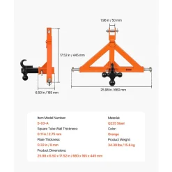 VEVOR 3 Point Trailer Hitch with 2