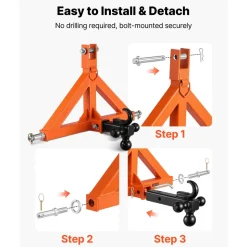 VEVOR 3 Point Trailer Hitch with 2
