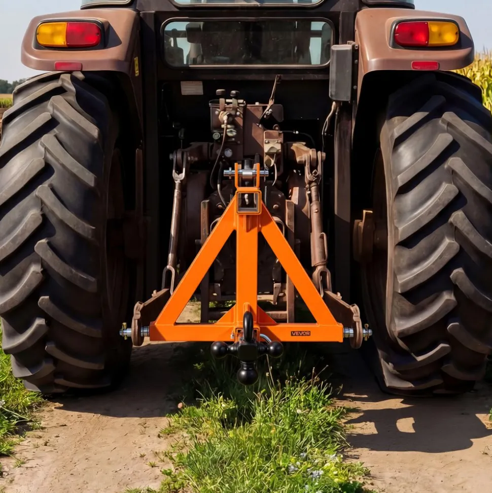 VEVOR 3 Point Trailer Hitch with 2" Receiver, 3 Pt Quick Hitch with 3 Trailer Balls, Tractor Tow Drawbar Adapter for Category 1, Kubota, Mahindra, Ford, Yanmar, John Deere, Massey Ferguson, Orange