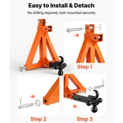 VEVOR 3 Point Trailer Hitch with 2
