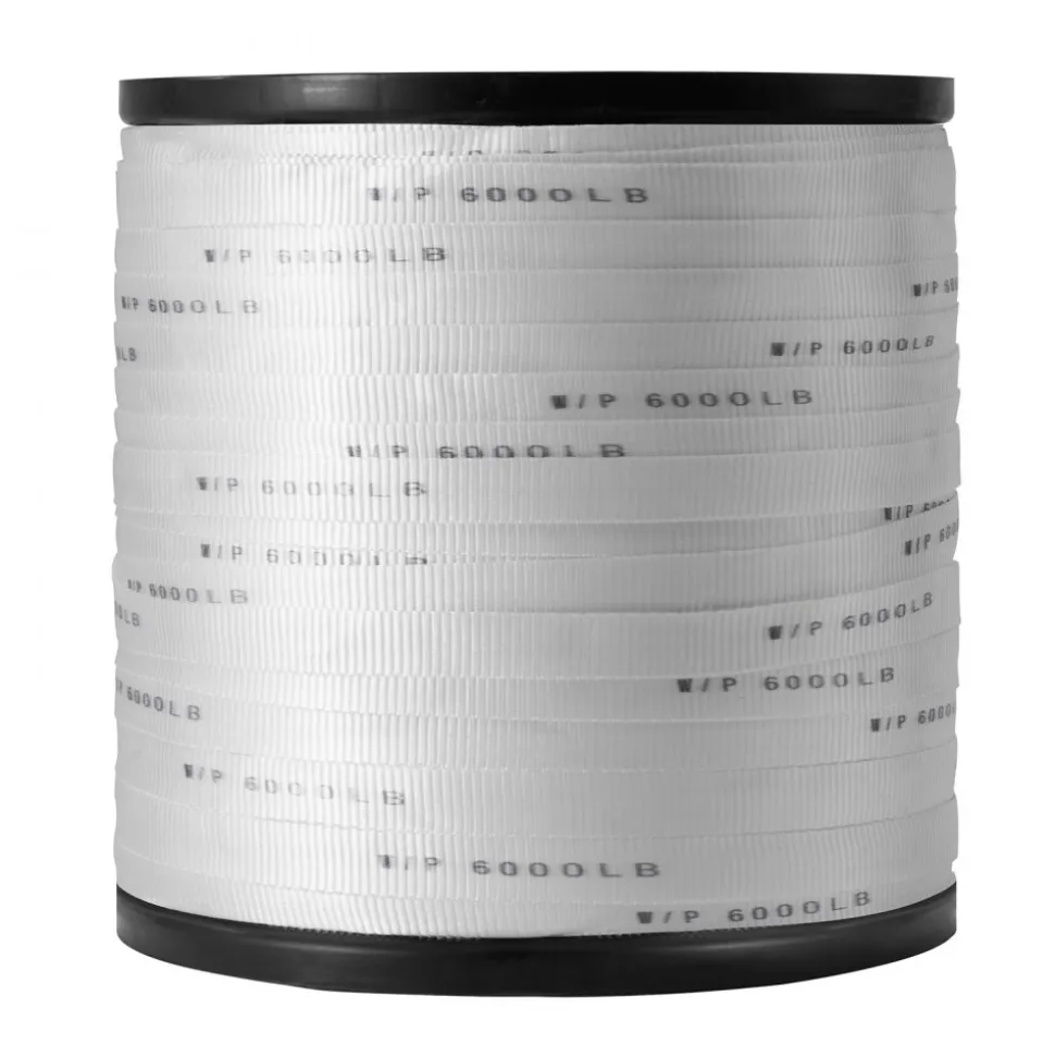 VEVOR Polyester Pull Tape, 1" x 2103' Mule Tape Flat Rope, 6000 lbf Tensile Capacity, Printed Webbing Cable Pulling Tape for Packaging, Gardening, Commercial Electrical, Conduit Work, White