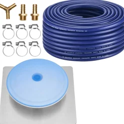 VEVOR Pond Aerator Air Diffuser & 3/8 in Self Sinking Aeration Hose Kit, 8in Silicone Lake Aeration Diffuser with 100ft Flexible Pond Aerator Hose Kit for Ponds Lakes Water Gardens