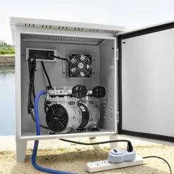 VEVOR Pond Aerator Weatherproof Outdoor Cabinet, Housing for Pond Aerator with Cooling Fan & AC Power Outlet, 16.9 x 19.7 x 22.8 in, Water Garden Aeration Box, Fits Most Aeration Compressors