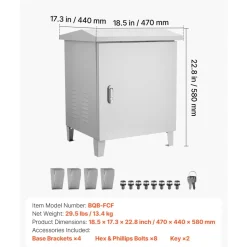 VEVOR Pond Aerator Weatherproof Outdoor Cabinet, Housing for Pond Aerator with Cooling Fan & AC Power Outlet, 16.9 x 19.7 x 22.8 in, Water Garden Aeration Box, Fits Most Aeration Compressors