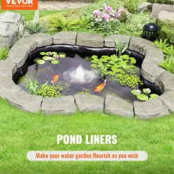 VEVOR Pond Liner, 10 x 15 ft 45 Mil Thickness, Pliable EPDM Material Pond Skins, Easy Cutting Underlayment for Fish or Koi Ponds, Water Features, Waterfall Base , Fountains, Water Gardens, Black