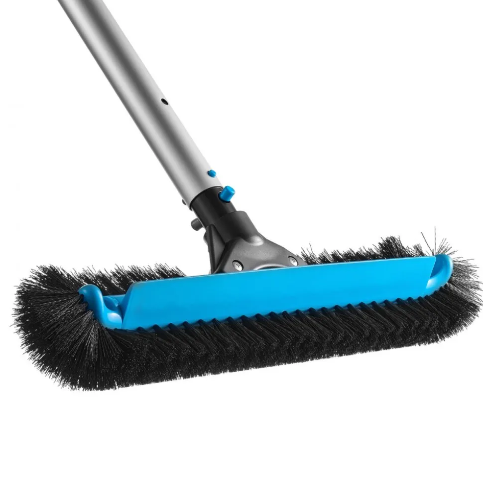 VEVOR Pool Brush Head, 20 Inch Scrub Brushes with Nylon Bristles and Aluminum Pole Connector, Heavy Duty Curved Brush Head for Cleaning Inground/Above Ground Swimming Pool Walls, Pole Not Included