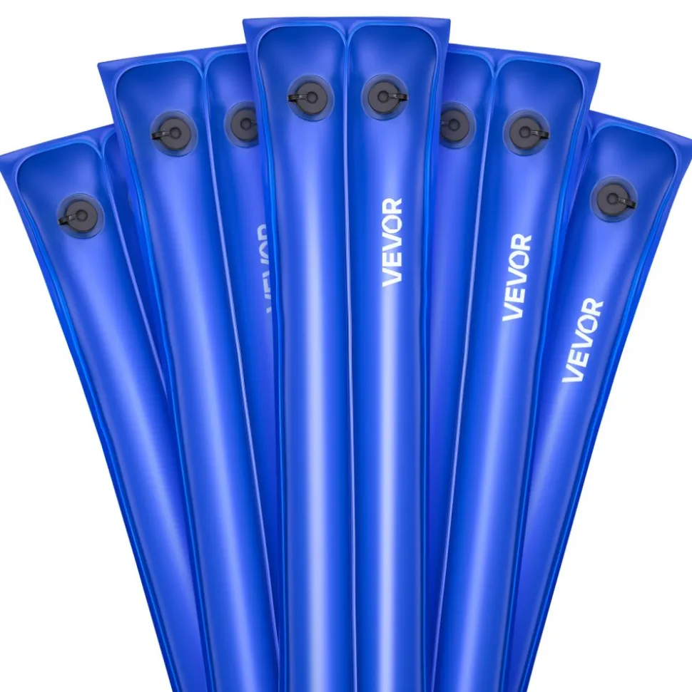 VEVOR Pool Cover Water Bags, 5 Packs 10 Ft, Double Chamber Pool Cover Water Tubes, 0.4mm Thick PVC Bags Weights with Leakproof Screw Cap, for Inground Swimming-Pool Covers Winter Closing, Blue