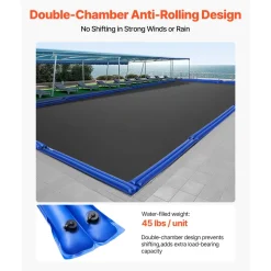 VEVOR Pool Cover Water Bags, 6 Packs 8 Ft, Double Chamber Pool Cover Water Tubes, 0.4mm Thick PVC Bags Weights with Leakproof Screw Cap, for Inground Swimming-Pool Covers Winter Closing, Blue