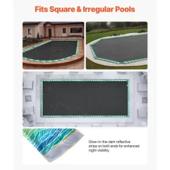 VEVOR Pool Cover Water Bags, 5 Packs 8 Ft, Double Chamber Pool Cover Water Tubes with Reflective Strips, 0.3mm Thick PVC Bags Weights with Leakproof Screw Cap, for Winter Inground Swimming-Pool Covers