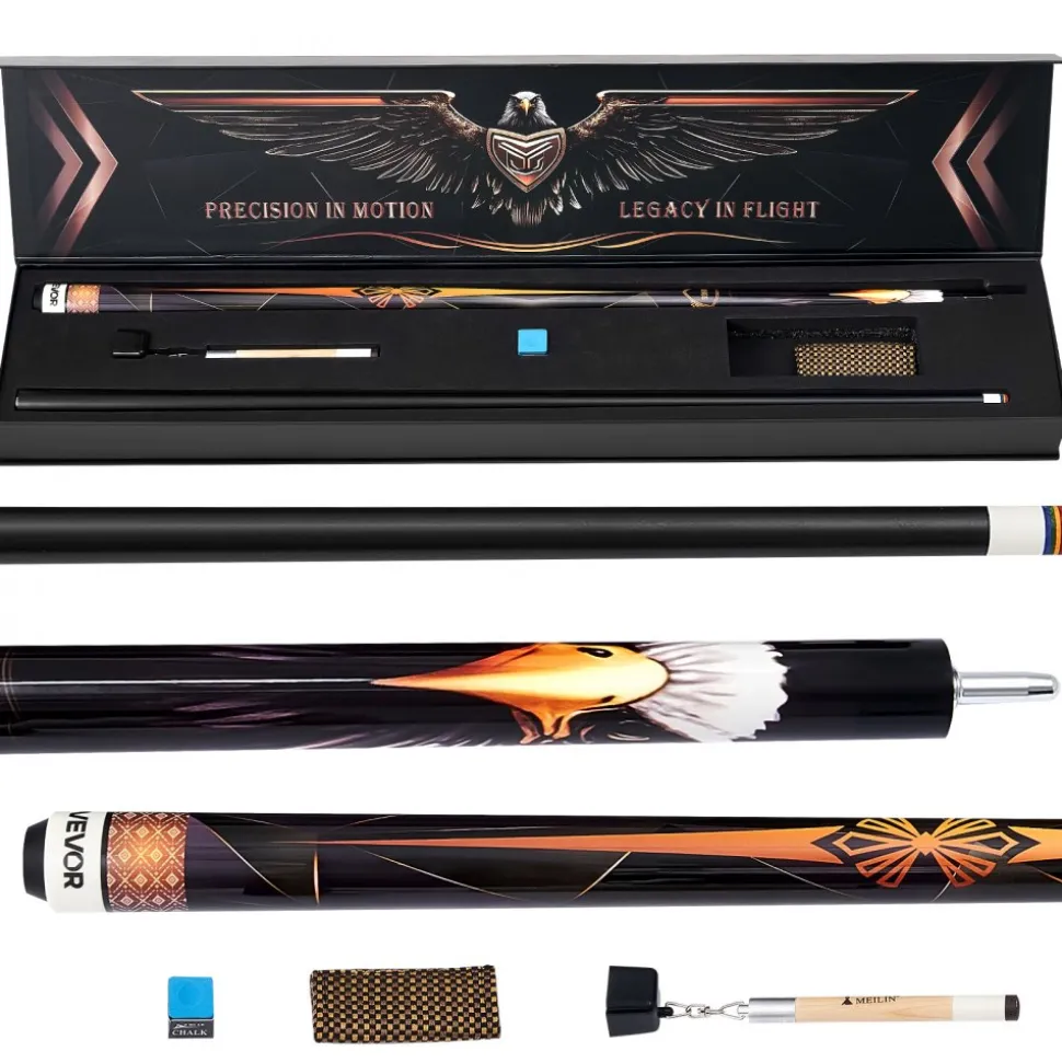 VEVOR Pool Cue, 1 Piece Pool Stick, 58 inch & 19 oz Canadian Maple Wood Billiard Pools Cue Stick with Multi-Layer Tip & ABS Connection Ring, Cues Sticks for Professional Pool Table, Bar, Home, Office