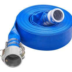 VEVOR Pool Drain Hose, 2 inch by 50 ft, Durable PVC Material, Includes Aluminum Camlock C & E Connectors and Clamps, Fits Pumps and Sand Filters, Ideal for Pool Water Removal, Blue