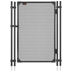 VEVOR Pool Fence Gate, 4 x 2.5 ft Inground Swimming Pool Fences Gate, Outdoor Security Fencing Door Kit with Self-Closing and Self-Locking Design, 352 gsm Teslin PVC Mesh, Easy Installation, Black