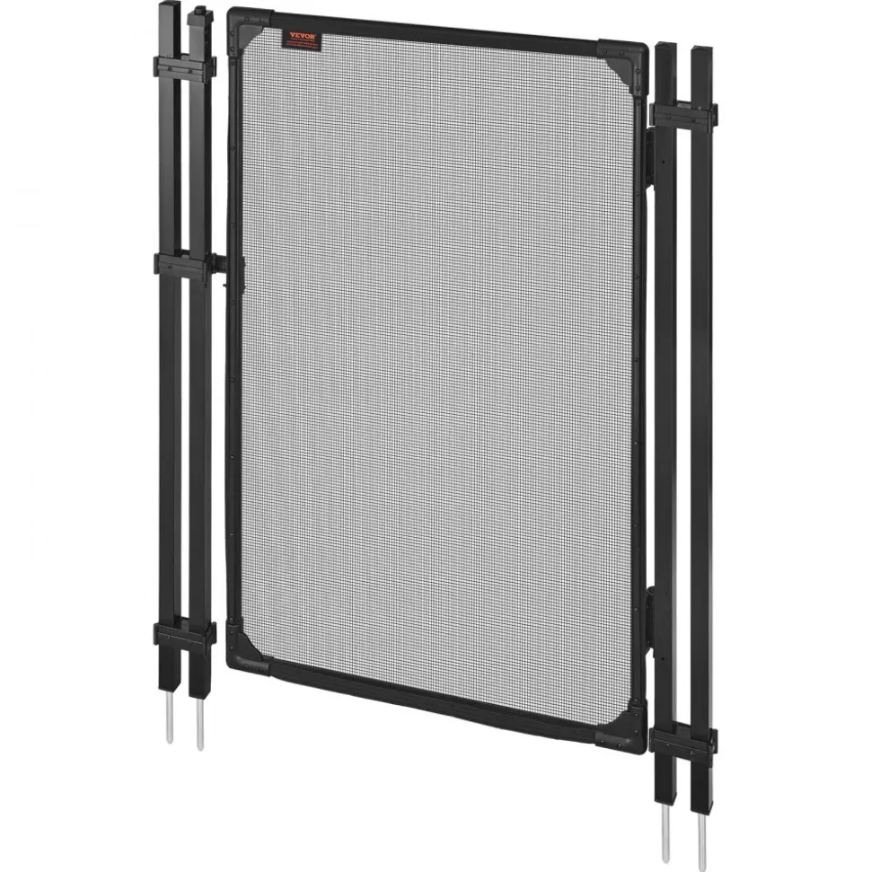 VEVOR Pool Fence Gate, 4 x 2.5 ft Inground Swimming Pool Fences Gate, Outdoor Security Fencing Door Kit with Self-Closing and Self-Locking Design, 352 gsm Teslin PVC Mesh, Easy Installation, Black