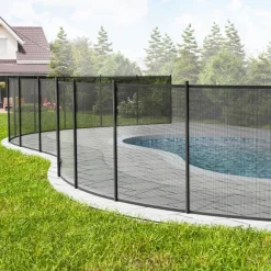 VEVOR Pool Fence, 4 x 12 FT Pool Fences for Inground Pools, Removable Child Safety Pool Fencing, Easy DIY Installation Swimming Pool Fence, 340gms Teslin PVC Pool Fence Mesh Protects Kids and Pets