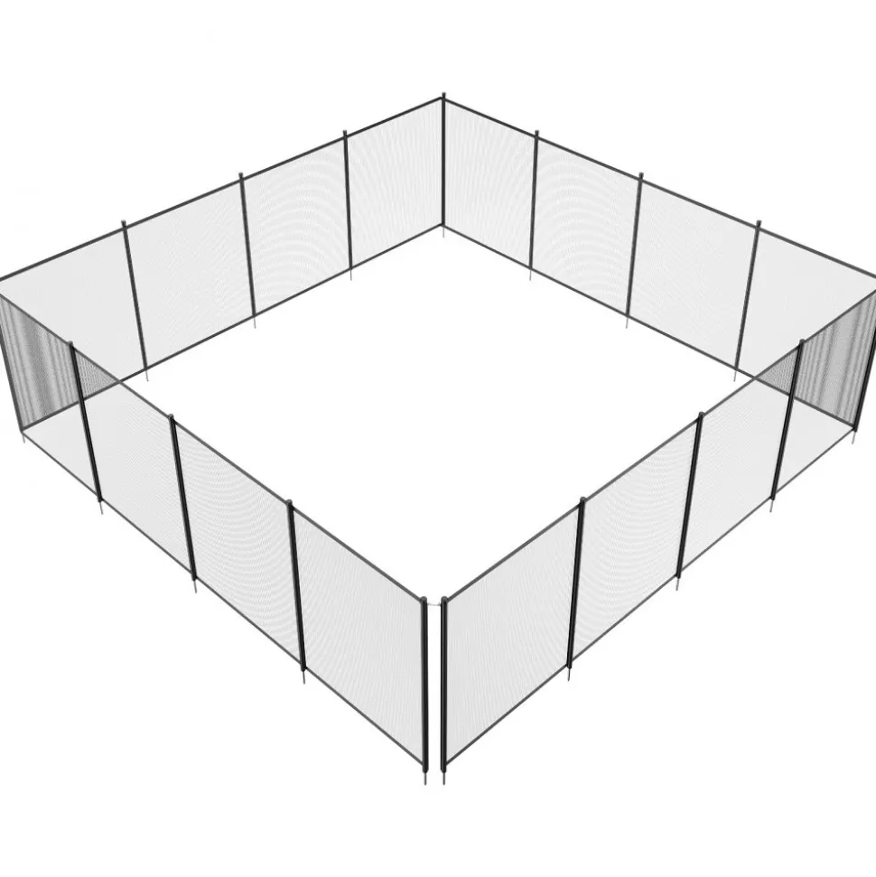 VEVOR Pool Fence, 4 x 48 FT Pool Fences for Inground Pools, Removable Child Safety Pool Fencing, Easy DIY Installation Swimming Pool Fence, 340gms Teslin PVC Pool Fence Mesh Protects Kids and Pets