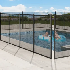 VEVOR Pool Fence, 4 x 48 FT Pool Fences for Inground Pools, Removable Child Safety Pool Fencing, Easy DIY Installation Swimming Pool Fence, 340gms Teslin PVC Pool Fence Mesh Protects Kids and Pets