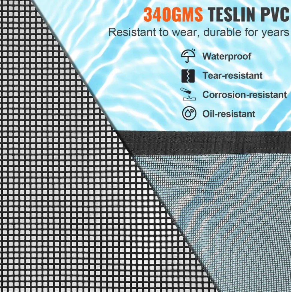 VEVOR Pool Fence, 4 x 48 FT Pool Fences for Inground Pools, Removable Child Safety Pool Fencing, Easy DIY Installation Swimming Pool Fence, 340gms Teslin PVC Pool Fence Mesh Protects Kids and Pets