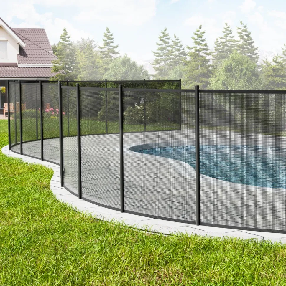 VEVOR Pool Fence, 4 x 96 FT Pool Fences for Inground Pools, Removable Child Safety Pool Fencing, Easy DIY Installation Swimming Pool Fence, 340gms Teslin PVC Pool Fence Mesh Protects Kids and Pets