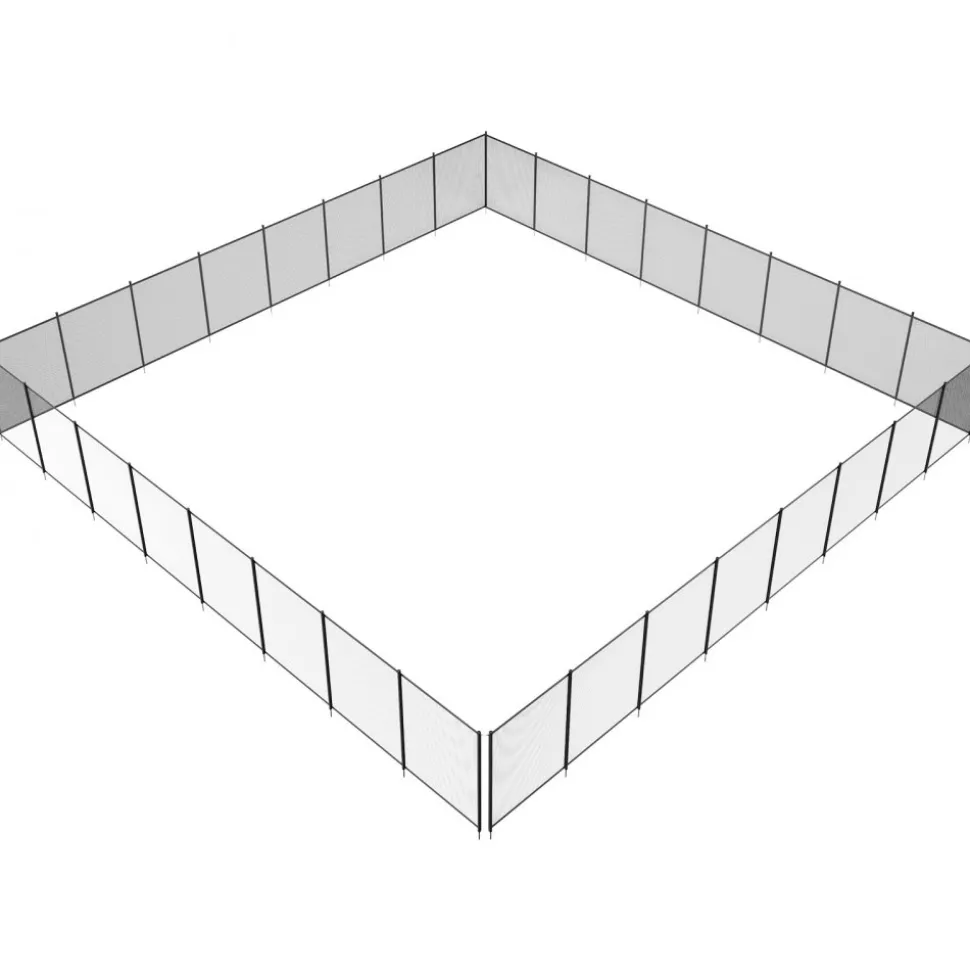 VEVOR Pool Fence, 4 x 96 FT Pool Fences for Inground Pools, Removable Child Safety Pool Fencing, Easy DIY Installation Swimming Pool Fence, 340gms Teslin PVC Pool Fence Mesh Protects Kids and Pets