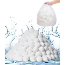 VEVOR Pool Filter Balls for Sand Filter, 3.5 lbs, Filter Balls Replace Pool Filter Sand, Reusable Polyester Fiber Filter Media Balls with Wash Bag, for Swimming Pool Above Ground Pool Aquarium Tank