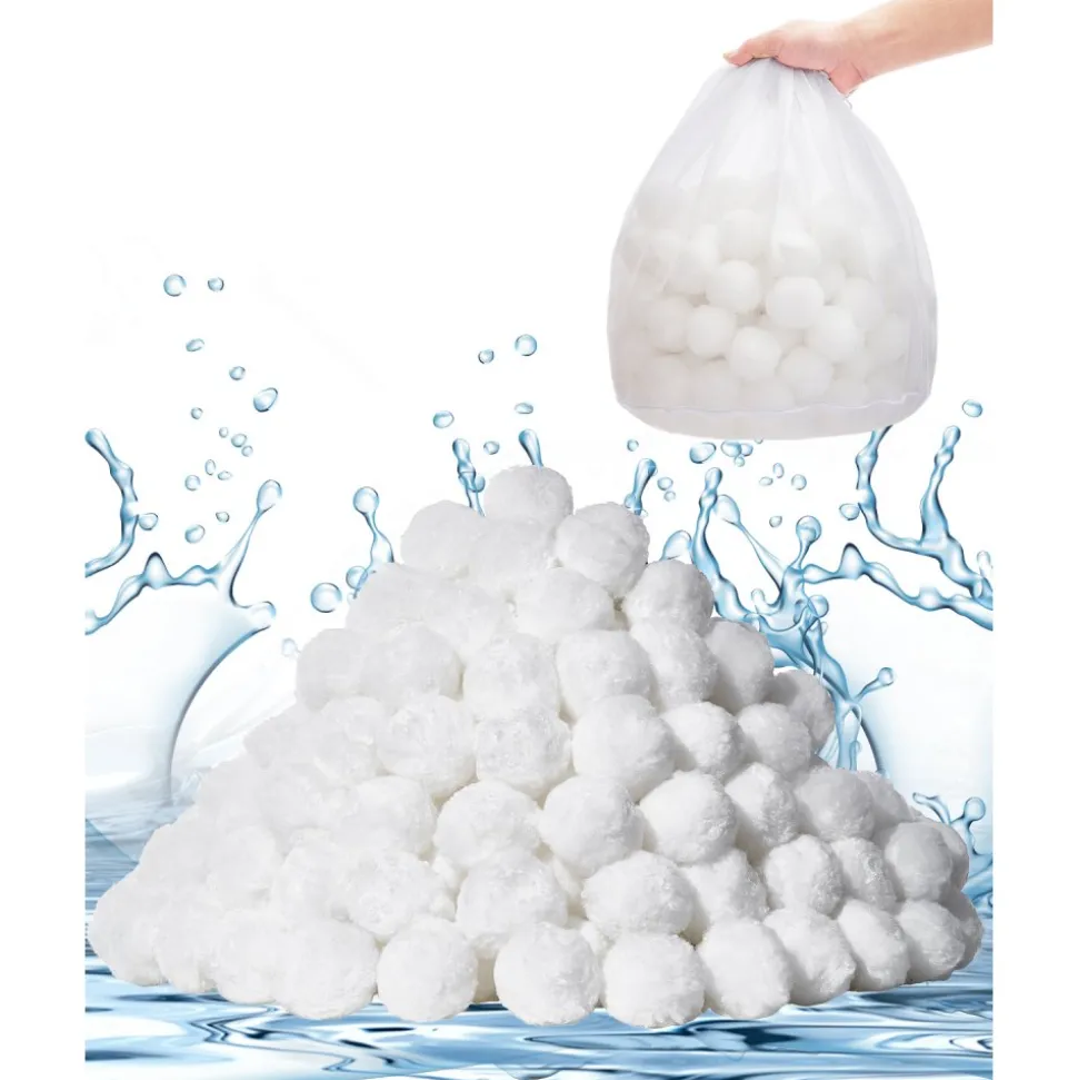 VEVOR Pool Filter Balls for Sand Filter, 3.5 lbs, Filter Balls Replace Pool Filter Sand, Reusable Polyester Fiber Filter Media Balls with Wash Bag, for Swimming Pool Above Ground Pool Aquarium Tank