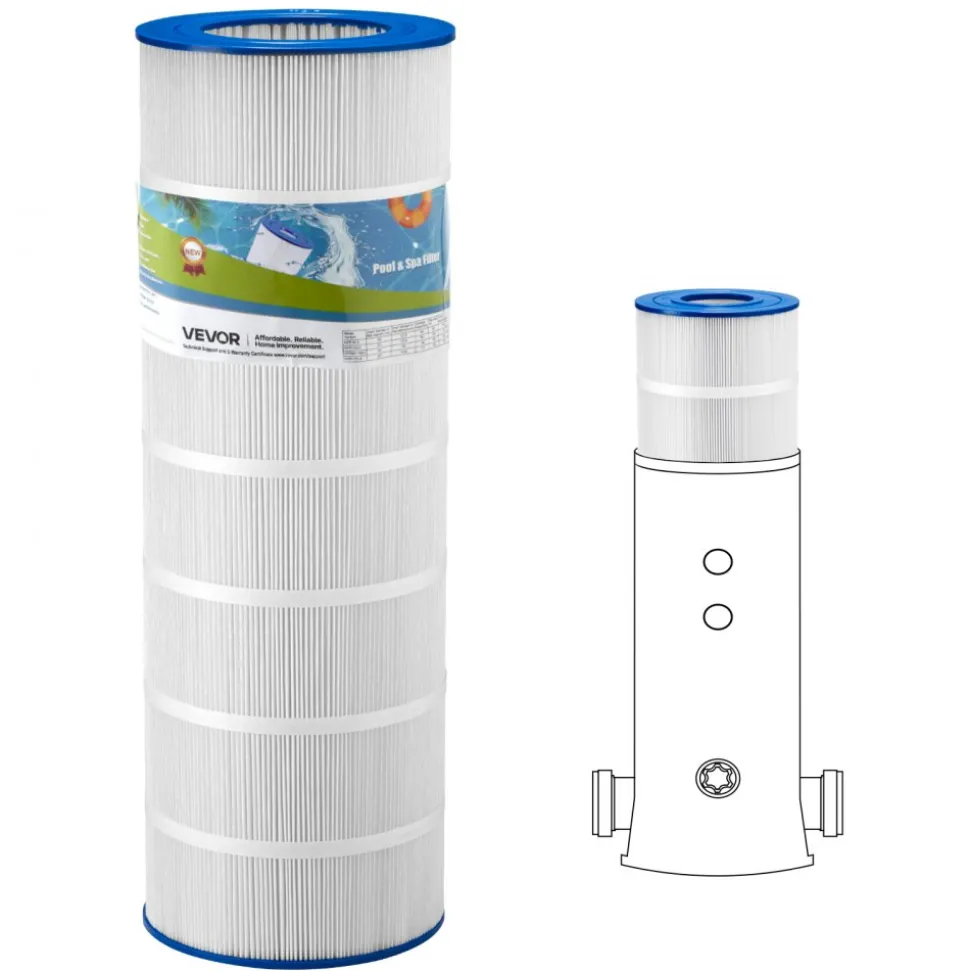 VEVOR Pool Filter Cartridge, 150 Sq. Ft Spa Hot Tub Filter Cartridge Replacement, Compatible with Pentair R173216, Pleatco PAP150, Secure for Kids & Pet, Trilobal Pleated, Easy to Clean