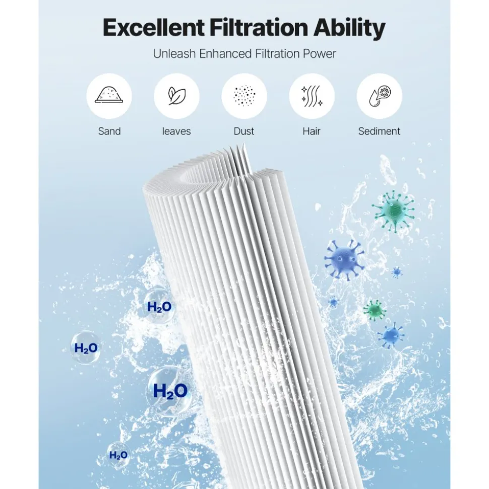 VEVOR Pool Filter Cartridge, 90 Sq. Ft Spa Hot Tub Filter Cartridge Replacement, Compatible with Hayward C900, Hayward CX900RE, Secure for Kids & Pet, Trilobal Pleated, Easy to Clean