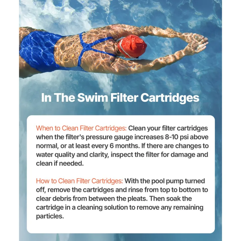VEVOR Pool Filter Cartridge, 4x 105 Sq. Ft, Spa Hot Tub Filter Cartridge Replacement, Compatible with Pentair CCP420, Pleatco PCC80-PAK4l, Secure for Kids & Pet, Easy to Clean