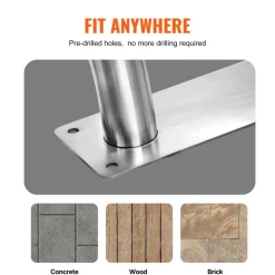 VEVOR Pool Handrail, 2 PCS 30x30 in Pool Railing, Stainless Steel with Base Plate for Indoor/Outdoor Pools,Swimming Pool Safety Railing for Decks,Rust-Proof Grab Bar w/ Grip Cover&Accessories for Spas