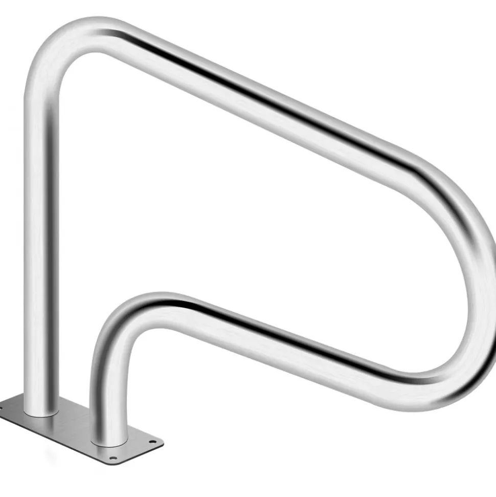 VEVOR Pool Handrail, 32 x 22.5 Swimming Pool Stair Rail, 304 Stainless Steel Stair Pool Hand Rail Rated 375lbs Load Capacity, Pool Rail with Quick Mount Base Plate, and Complete Mounting Accessories