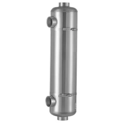 VEVOR Pool Heat Exchanger, 210K BTU Swimming Pool Heater Exchanger, 316L Stainless Steel Construction, High Efficiency Water to Water Transfer Heating System for Spa, Hot Tub, Indoor/Outdoor, Silver