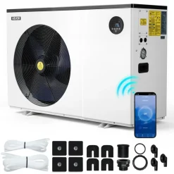 VEVOR Pool Heat Pump Max 70730 BTU, Electric Pool Heater for Above & In-Ground Up to 19812 Gallons, All-DC Inverter Technology, WiFi & App Remote Control, Multiple Protection for Swimming Party