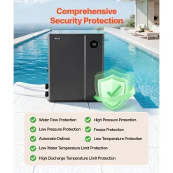 VEVOR Pool Heat Pump Max 88850 BTU, Electric Pool Heater for In-Ground Up to 22454 Gallons, All-DC Inverter Technology, WiFi & App Remote Control, Multiple Protection for Swimming Parties