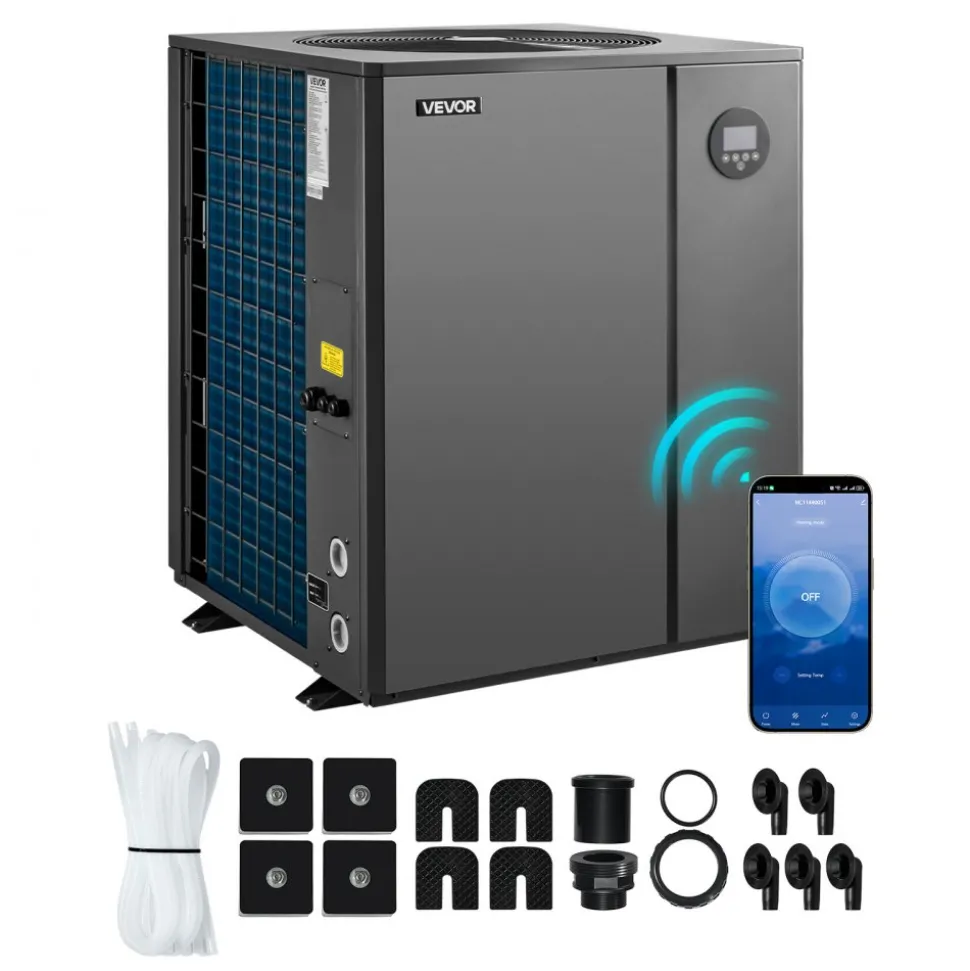 VEVOR Pool Heat Pump Max 104790 BTU, Electric Pool Heater for In-Ground Up to 27738 Gallons, All-DC Inverter Technology, WiFi & App Remote Control, Multiple Protection for Swimming Parties