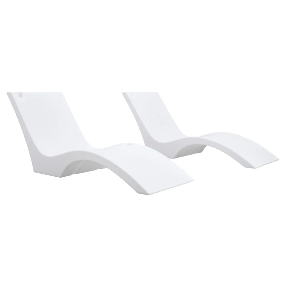 VEVOR Pool Lounge Chairs, Set of 2 Chaise Lounger, Water Weighted In-Pool Lounger Chairs for up to 9" Water Depths, Anti-Floating Patio Furniture with Cup Phone Holders for Sun Shelf & Tanning Ledge