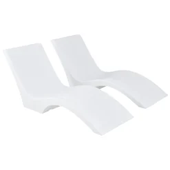 VEVOR Pool Lounge Chairs, Set of 2 Chaise Lounger, Water Weighted In-Pool Lounger Chairs for up to 9