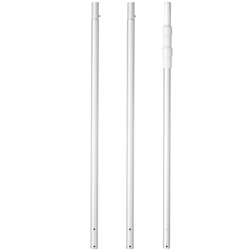 VEVOR Pool Pole, 3.4 to 15 Ft Telescoping Swimming Pool Cleaning Poles, Professional Adjustable Telescopic Pole with 2 Extension Poles, Heavy Duty Cleaner Stick for Skimmer Net, Brush, Vacuum Head