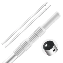 VEVOR Pool Pole, 3.4 to 12 Ft Telescoping Swimming Pool Cleaning Poles, Professional Adjustable Telescopic Pole with Extension Pole, Heavy Duty Cleaner Stick for Skimmer Net, Rake, Brush, Vacuum Head
