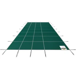 VEVOR Pool Safety Cover Fits 16x36ft Rectangle Inground Pools, Safety Pool Cover with Drainage Holes, Mesh Solid Pool Cover for Swimming Pool, Winter Safety Cover, Green