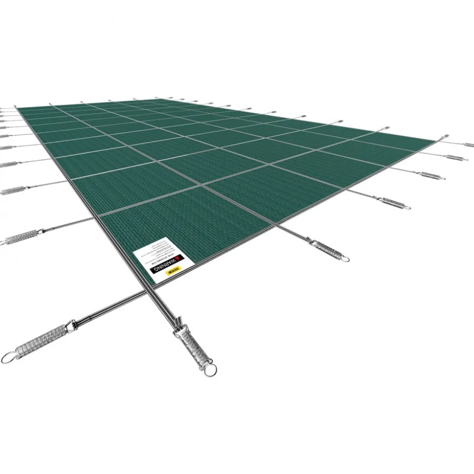 VEVOR Pool Safety Cover Fits 16x40ft Rectangle Inground Pools, Safety Pool Cover with Drainage Holes, Mesh Pool Cover for Swimming Pool, Winter Safety Cover, Green