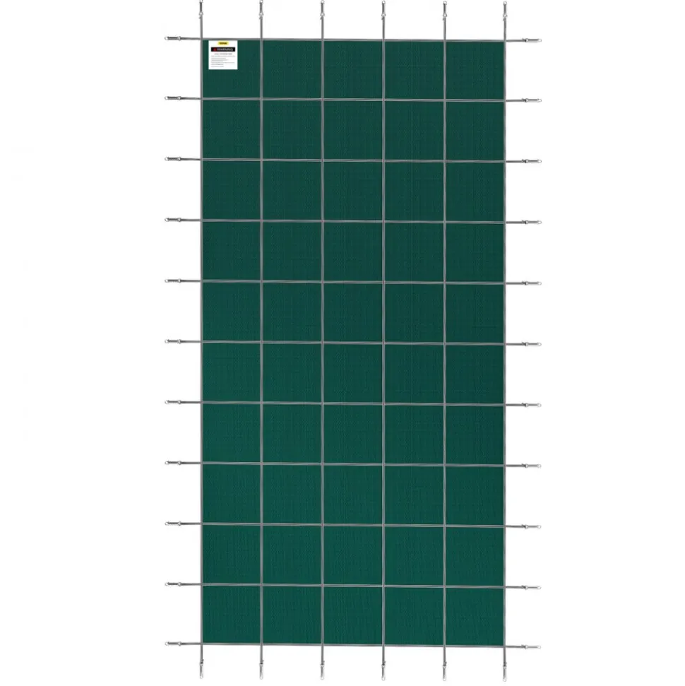 VEVOR Pool Safety Cover Fits 18x36ft Rectangle Inground Pools, Safety Pool Cover with Drainage Holes, Mesh Solid Pool Cover for Swimming Pool, Winter Safety Cover, Green