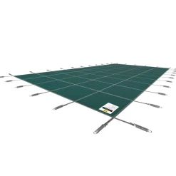 VEVOR Pool Safety Cover Fits 16x32ft Rectangle Inground Pools, Safety Pool Cover with Drainage Holes, Mesh Solid Pool Cover for Swimming Pool, Winter Safety Cover, Green