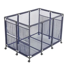 VEVOR Pool Storage Bin, 48.8 x 32.7 x 32.7 in, Rolling Pool Float Storage Organizer with Side Pockets & Casters, Heavy Duty Metal Frame, Poolside Toys Noodles Holder Mesh Basket for Swimming Pools