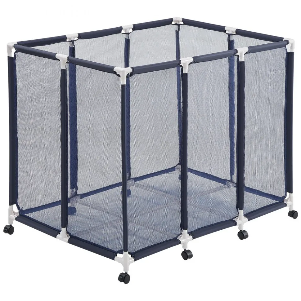 VEVOR Pool Storage Bin, 48 x 33 x 39 in, Rolling Pool Float Storage Organizer with Casters, Durable Plastic Frame, Poolside Toys Noodles Holder, Breathable Mesh Basket for Swimming Pools