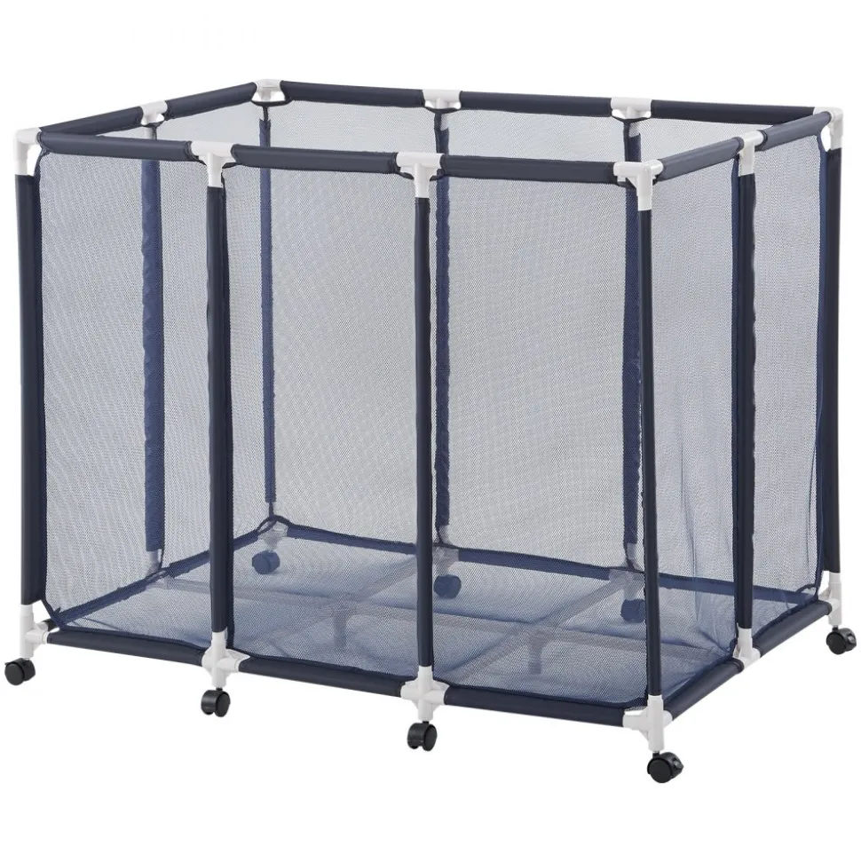 VEVOR Pool Storage Bin, 48 x 33 x 39 in, Rolling Pool Float Storage Organizer with Casters, Durable Plastic Frame, Poolside Toys Noodles Holder, Breathable Mesh Basket for Swimming Pools
