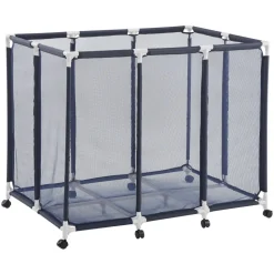 VEVOR Pool Storage Bin, 48 x 33 x 39 in, Rolling Pool Float Storage Organizer with Casters, Durable Plastic Frame, Poolside Toys Noodles Holder, Breathable Mesh Basket for Swimming Pools