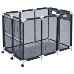 VEVOR Pool Storage Bin, 47.2 x 30.2 x 34 in, Rolling Pool Float Storage Organizer with Side Pockets & Casters, Heavy Duty Plastic Frame, Poolside Toys Noodles Holder Mesh Basket for Swimming Pools
